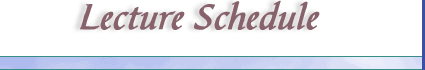Lecture Schedule